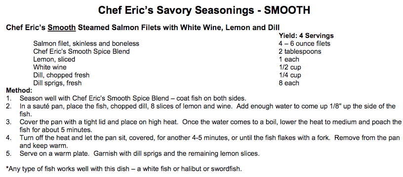 Chef Eric's Smooth Salmon Recipe