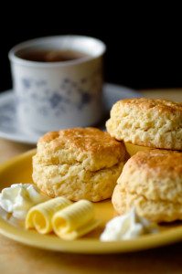 Scones, Tea, Butter and Cream for a Tea Break